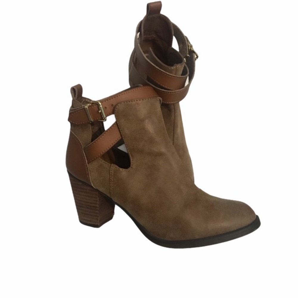 Brown Target strap booties size 10